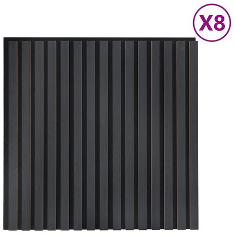 Wandpanelen 8 pcs Antracietkleurig 60,5 x 60 cm 3