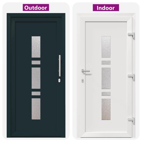 Voordeur Antracietkleurig 98 x 208 cm PVC 8