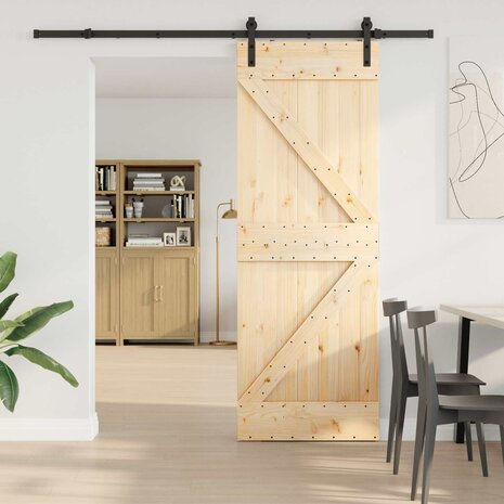 Schuifdeur NARVIK Naturel en Zwart 70 x 210 cm (213,5 cm) 1
