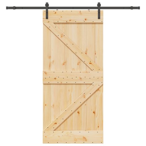 Schuifdeur NARVIK Naturel en Zwart 80 x 210 cm (213,5 cm) 4
