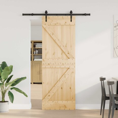 Schuifdeur NARVIK Naturel en Zwart 70 x 210 cm (152,5 cm) 1
