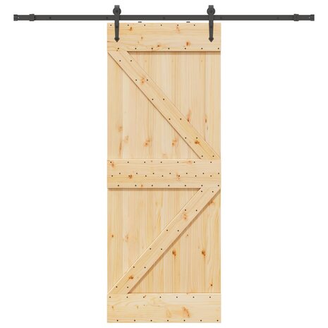 Schuifdeur NARVIK Naturel en Zwart 80 x 210 cm (213,5 cm) 4