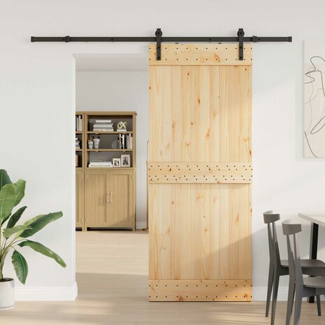 Schuifdeur NARVIK Naturel en Zwart 85 x 210 cm (213,5 cm) 1