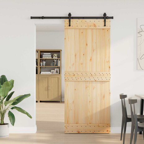 Schuifdeur NARVIK Naturel en Zwart 85 x 210 cm (152,5 cm) 1