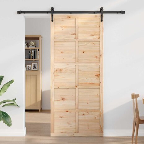 Schuifdeur Naturel 100 x 2,5 x 208 cm Massief grenenhout 3