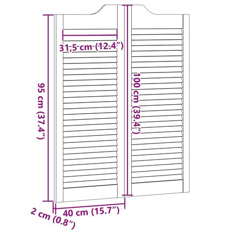 Schuifdeuren Wit 100 x 40 cm Massief grenenhout 10