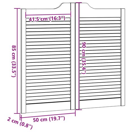 Schuifdeuren Wit 90 x 50 cm Massief grenenhout 10