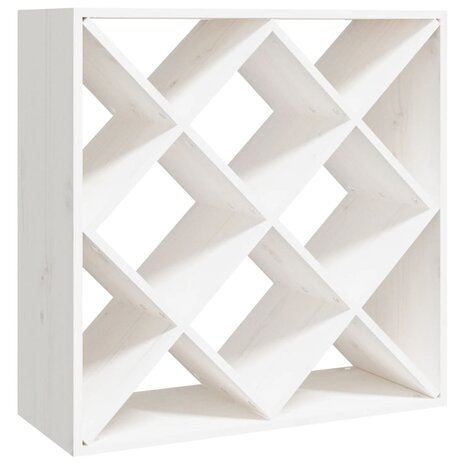 Wijnkast 62x25x62 cm massief grenenhout wit 2