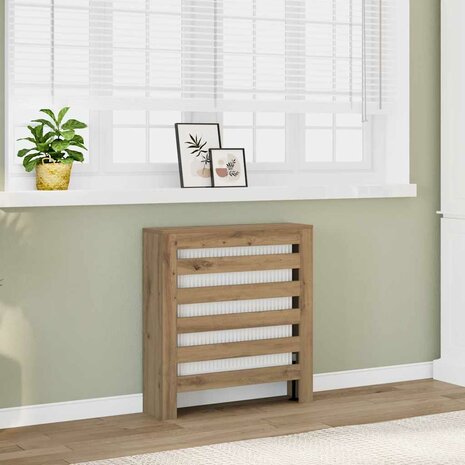 Radiatorombouw 78x20x82 cm bewerkt hout artisanaal eikenkleur 1