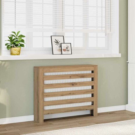 Radiatorombouw 104x20x82 cm bewerkt hout artisanaal eikenkleur 1