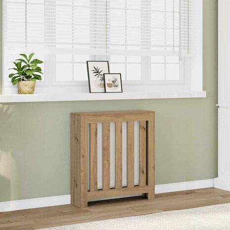 Radiatorombouw 78x20x82 cm bewerkt hout artisanaal eikenkleur 1