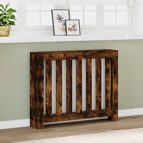 Radiatorombouw 104x20x82 cm bewerkt hout gerookt eikenkleurig 1