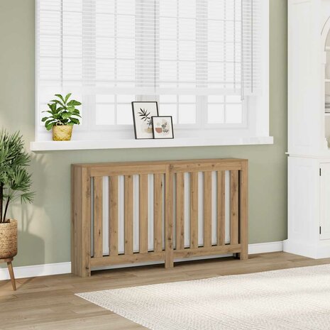Radiatorombouw 149x20x82 cm bewerkt hout artisanaal eikenkleur 1