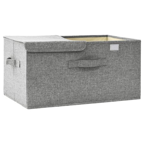 Opbergbox 50x30x25 cm stof grijs 4