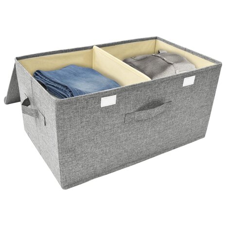 Opbergbox 50x30x25 cm stof grijs 10