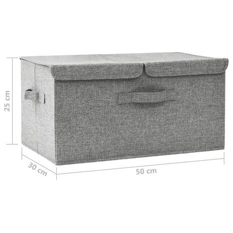 Opbergbox 50x30x25 cm stof grijs 11