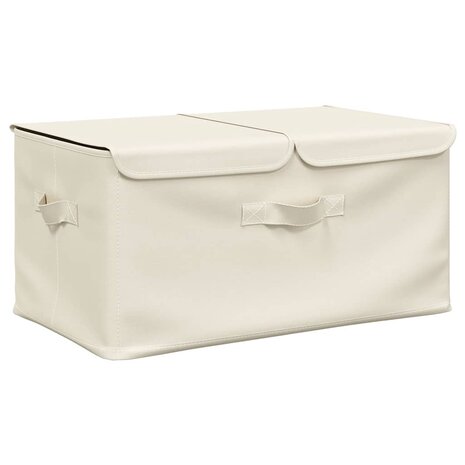 Opbergbox 50x30x25 cm stof cr&egrave;mekleurig 2