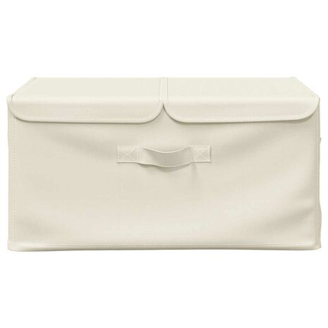 Opbergbox 50x30x25 cm stof cr&egrave;mekleurig 3