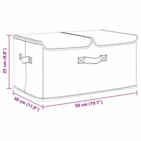 Opbergbox 50x30x25 cm stof cr&egrave;mekleurig 11