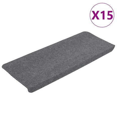 Trapmatten zelfklevend 15 st 65x24,5x3,5 cm grijs 2