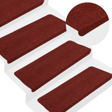 Trapmatten zelfklevend 15 st 65x24,5x3,5 cm rood 1