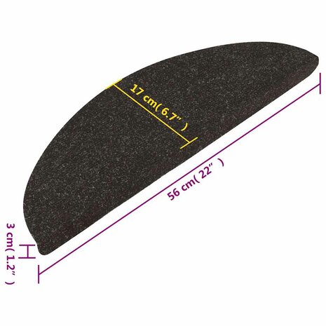 Trapmatten zelfklevend 10 st 56x17x3 cm zwart 9