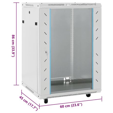 Netwerkkast met draaiwieltjes 15U 19" IP20 60x45x86 cm 8
