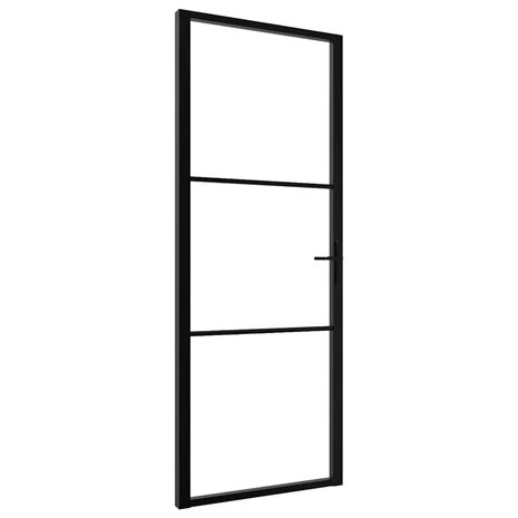 Binnendeur 76x201,5 cm ESG-glas en aluminium zwart 2