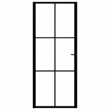 Binnendeur 83x201,5 cm ESG-glas en aluminium zwart 3