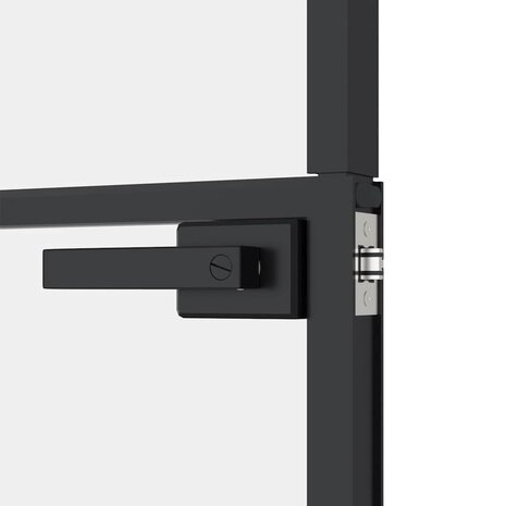 Binnendeur 76x201,5 cm gehard glas en aluminium smal zwart 7