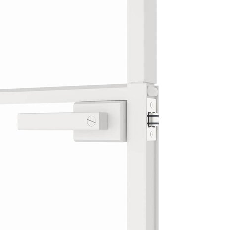 Binnendeur 83x201,5 cm gehard glas en aluminium smal wit 7
