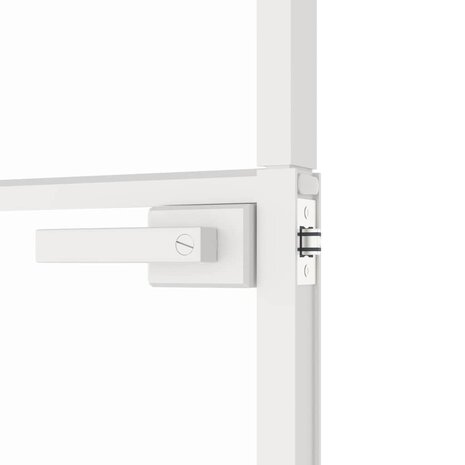 Binnendeur 93x201,5 cm gehard glas en aluminium smal wit 7