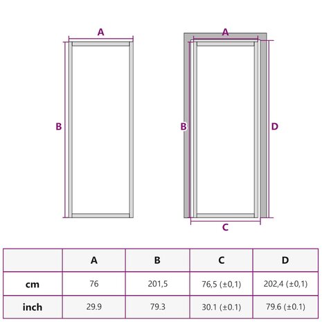 Binnendeur smal 76x201,5 cm gehard glas en aluminium zwart 10