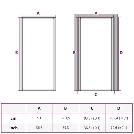 Binnendeur smal 93x201,5 cm gehard glas en aluminium zwart 10