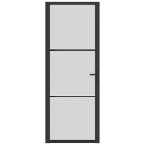 Binnendeur 76x201,5 cm matglas en aluminium zwart 3
