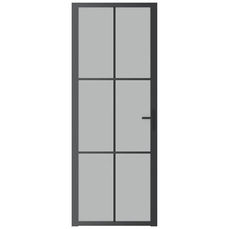 Binnendeur 76x201,5 cm matglas en aluminium zwart 3