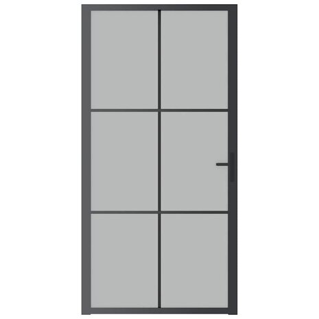 Binnendeur 102,5x201,5 cm matglas en aluminium zwart 3