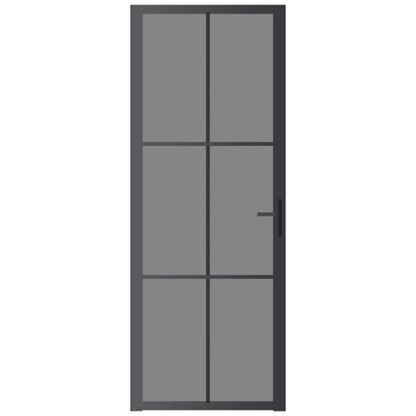 Binnendeur 76x201,5 cm ESG-glas en aluminium zwart 3