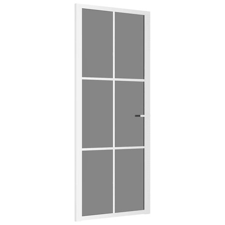 Binnendeur 83x201,5 cm ESG-glas en aluminium wit 2