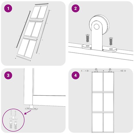 Schuifdeur 76x205 cm helder ESG-glas en aluminium goudkleurig 7