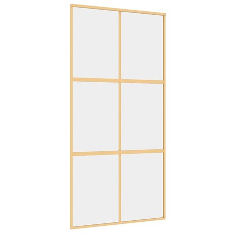 Schuifdeur 102,5x205 cm helder ESG-glas en aluminium goudkleur 2
