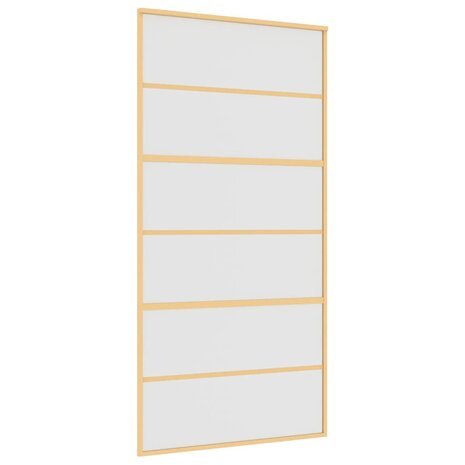 Schuifdeur 102,5x205 cm mat ESG-glas en aluminium goudkleurig 2