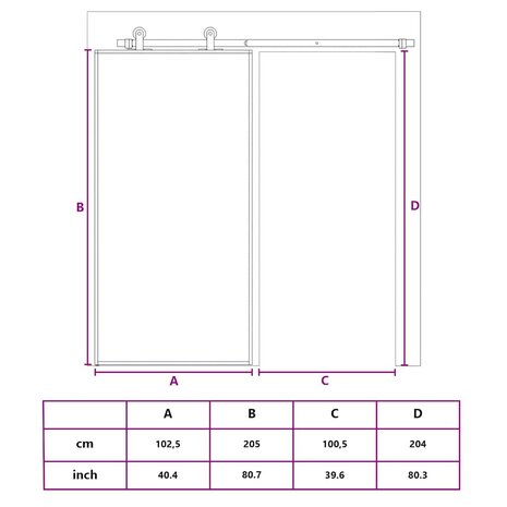 Schuifdeur 102,5x205 cm mat ESG-glas en aluminium goudkleurig 10