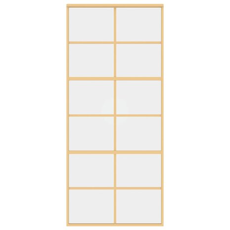 Schuifdeur 90x205 cm helder ESG-glas en aluminium goudkleurig 3