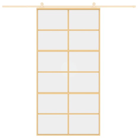Schuifdeur 102,5x205 cm helder ESG-glas en aluminium goudkleur 8