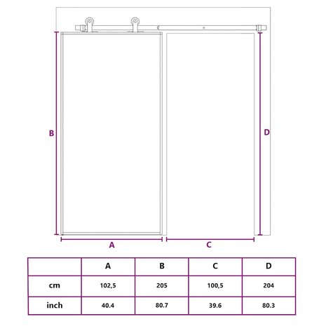 Schuifdeur 102,5x205 cm helder ESG-glas en aluminium goudkleur 10