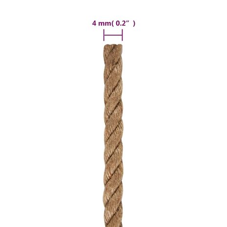 Touw 100 m lang 4 mm dik jute 6