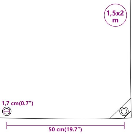 Dekzeil 650 g/m&sup2; 1,5x2 m grijs 9