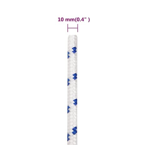 Boot touw 10 mm 25 m polypropyleen wit 6