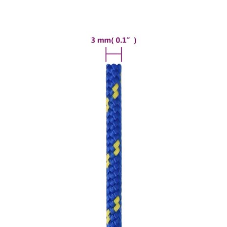 Boottouw 3 mm 100 m polypropyleen blauw 6